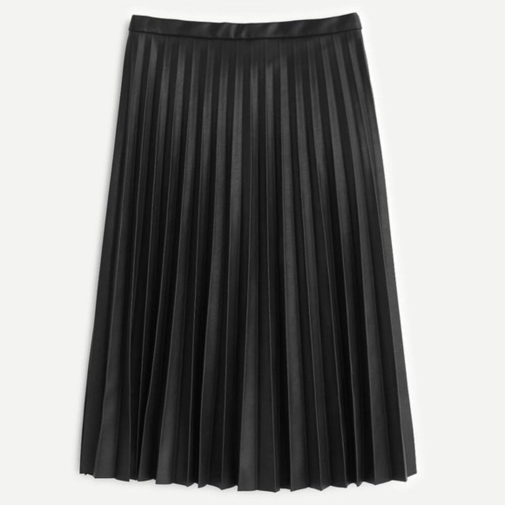 JCrew - Pleated Faux Leather Skirt, Sz 12